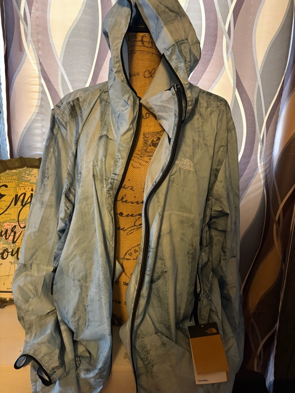 The North Face Women's Pale Blue Hooded Shell Jacket